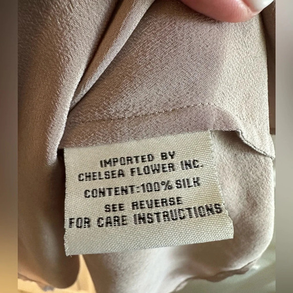 FOUNTYS Anthropologie 100% Silk Taupe Camel Gold Embellished Strap Tank Sz SM - Picture 10 of 10